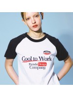 韓國PRENDA - COOL TO WORK COMBINATION RAGLAN TEE HEATHER GRAY